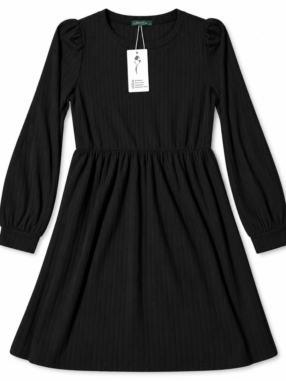 Ofeefan black ribbed knit dress